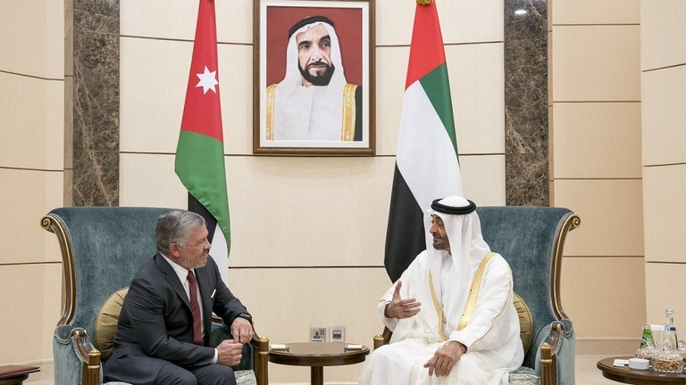 ملك الأردن عبد الله الثاني، وولي عهد أبو ظبي محمد بن زايد