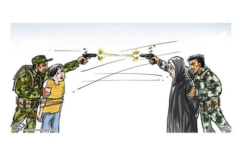 استخدام المواطنين دروعا بشرية